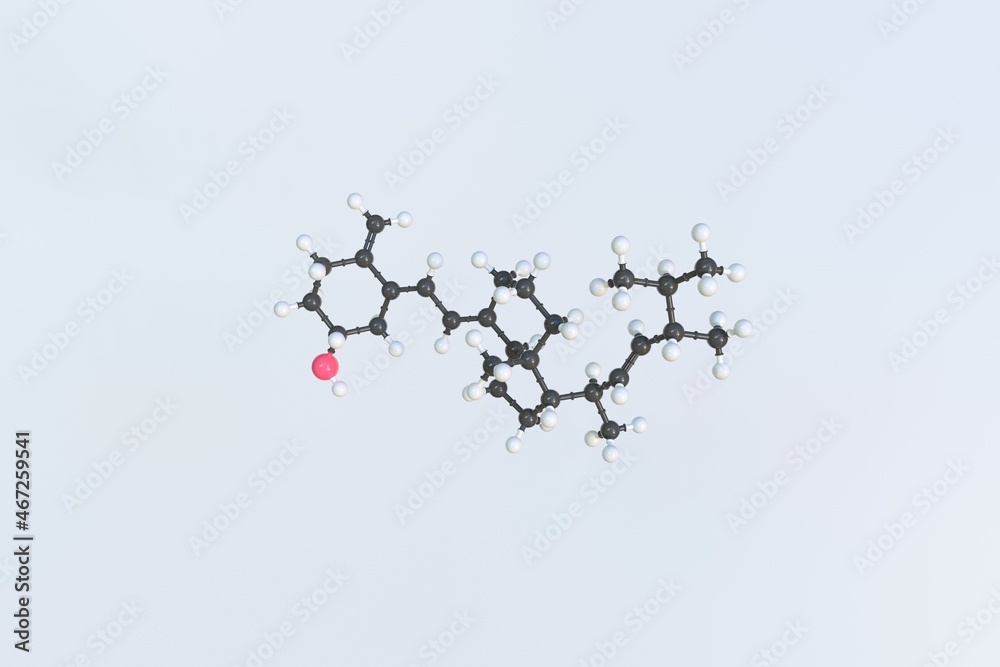 Molecule of vitamin d, isolated molecular model. 3D rendering