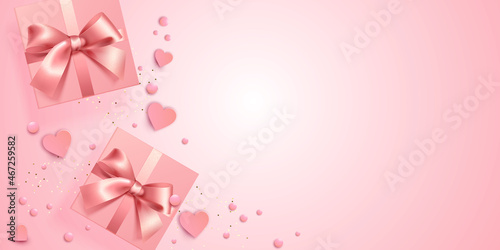 Elegante realistic romantic women holiday background. Place for text. Vector llustration for greeting with Happy Valentine Day  Woman Day or Mother Day. Vector illustration