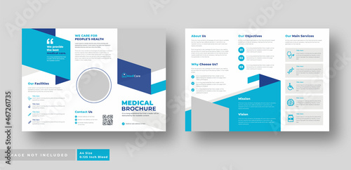 Medical health care trifold brochure, Company or business brochure template