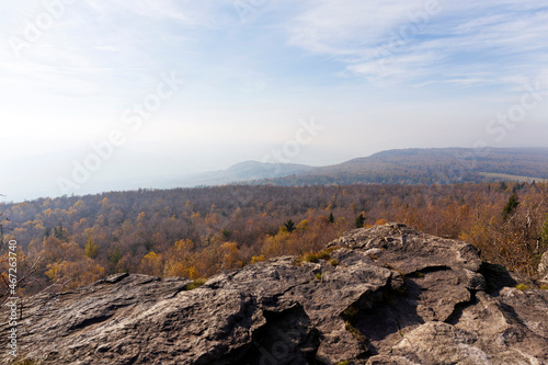 Beautiful autumn Nature and Landscape in the sandstone Mountains in the north Bohemia, Elbe sandstone, protected Landscape Area, Czech Republic