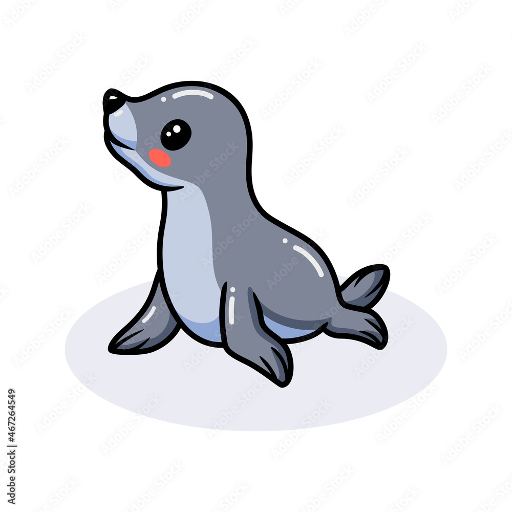 Cute little seal cartoon posing Cute little seal cartoon posing