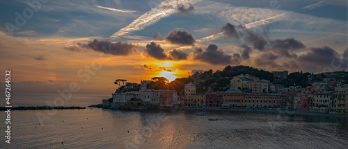 Silence bay - Sestri levante at the sunset photo