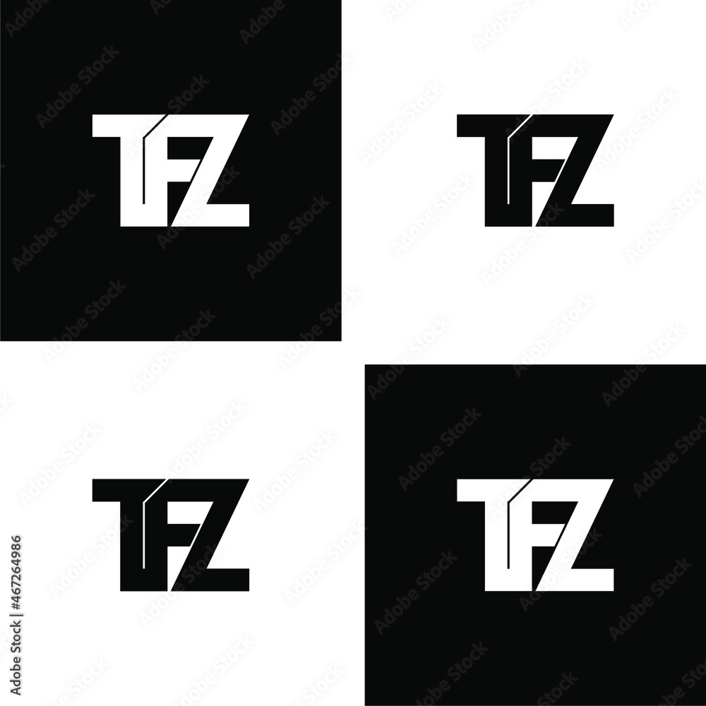 tfz initial letter monogram logo design set tfz initial letter monogram logo design set
