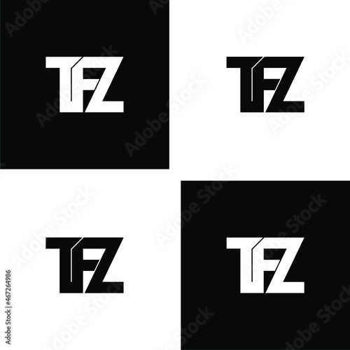 tfz initial letter monogram logo design set