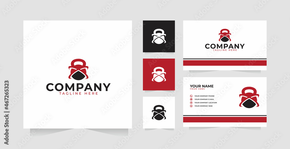 Gym or dumbbell logo design inspiration and business card Gym or dumbbell logo design inspiration and business card