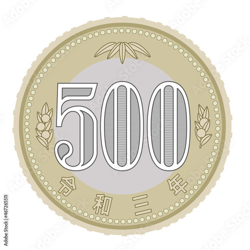 新500円硬貨のイラスト