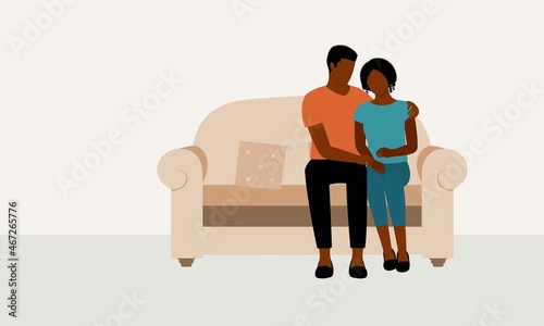 Young Black Couple Reconcile After A Fight.