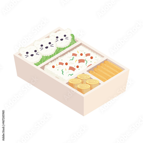 beige bento box with lunch