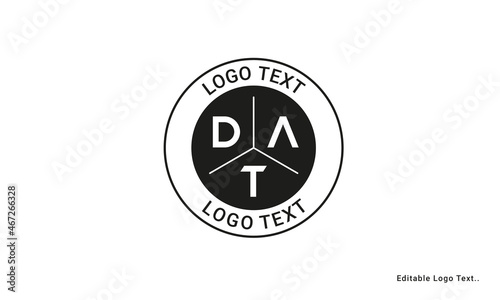 Vintage Retro DAT Letters Logo Vector Stamp	