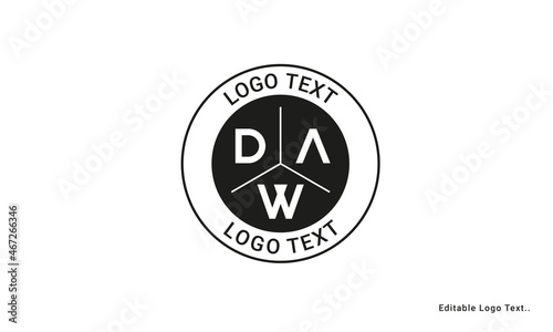 Vintage Retro DAW Letters Logo Vector Stamp	