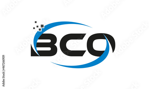 dots or points letter BCO technology logo designs concept vector Template Element