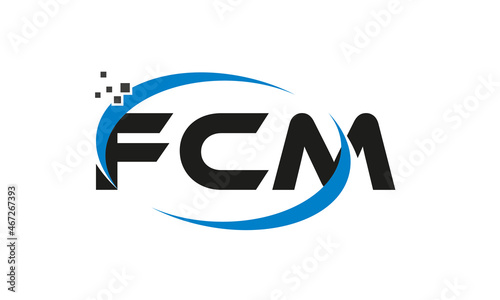 dots or points letter FCM technology logo designs concept vector Template Element photo