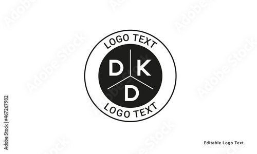 Vintage Retro DKD Letters Logo Vector Stamp	 photo