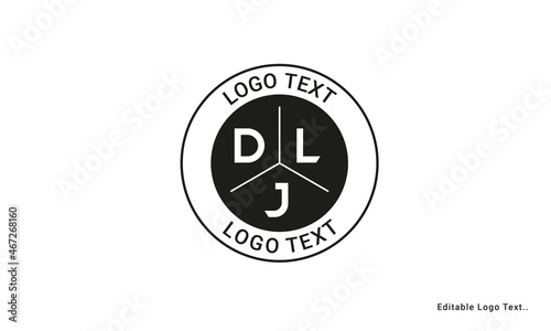 Vintage Retro DLJ Letters Logo Vector Stamp	 photo