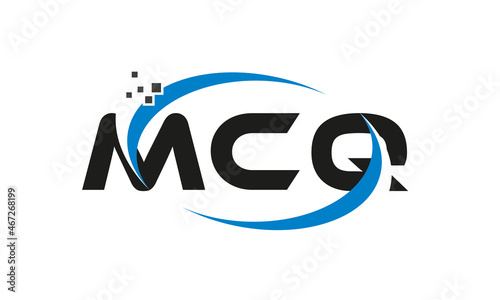 dots or points letter MCQ technology logo designs concept vector Template Element photo