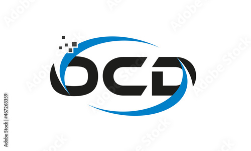 dots or points letter OCD technology logo designs concept vector Template Element