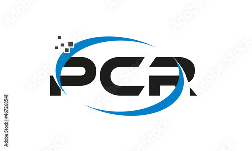 dots or points letter PCR technology logo designs concept vector Template Element