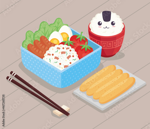 blue bento box lunch