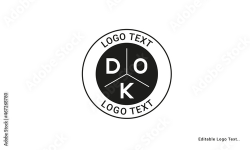 Vintage Retro DOK Letters Logo Vector Stamp	