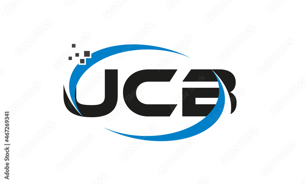 dots or points letter UCB technology logo designs concept vector Template Element