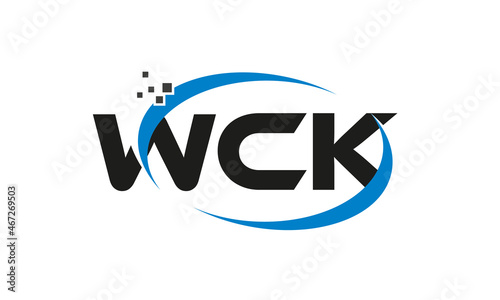 dots or points letter WCK technology logo designs concept vector Template Element