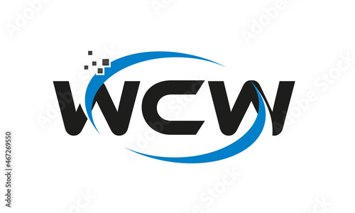 dots or points letter WCW technology logo designs concept vector Template Element photo