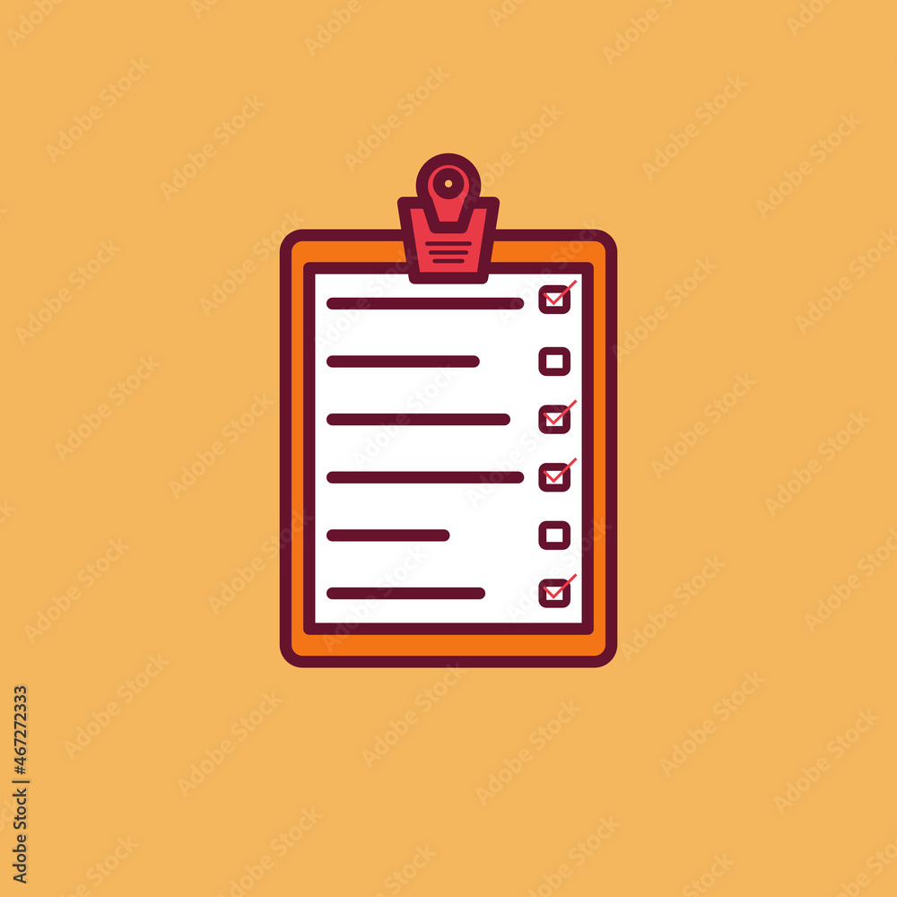 Planning list board cartoon style icon illustration Planning list board cartoon style icon illustration