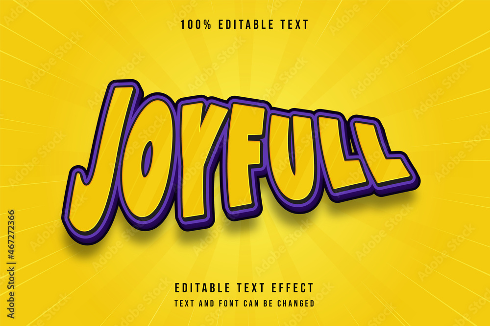 Joy full,3 dimensions editable text effect yellow gradation purple modern shadow comic style Joy full,3 dimensions editable text effect yellow gradation purple modern shadow comic style