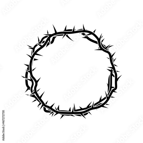 Crown of thorns in vintage style. The sign of the torment of Christ. The crown of Jesus. Vector illustration. Stock image