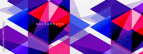 Color triangles composition, geometric abstract background. Techno or business concept, pattern for wallpaper, banner, background, landing page