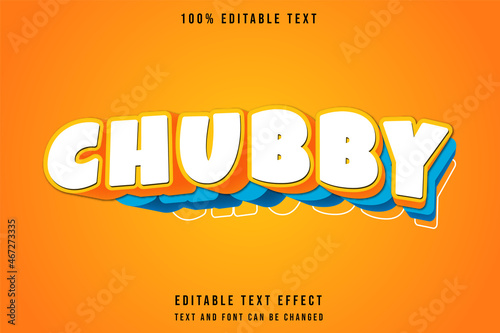 Chubby,editable text effect modern comic layers style