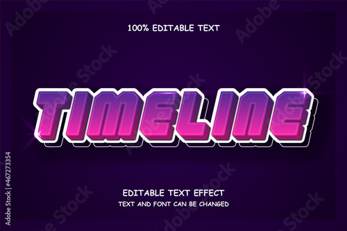 Time line,3 dimensions editable text effect light glow style