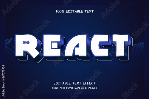 React,3 dimensions editable text effect dark blue modern futurist style