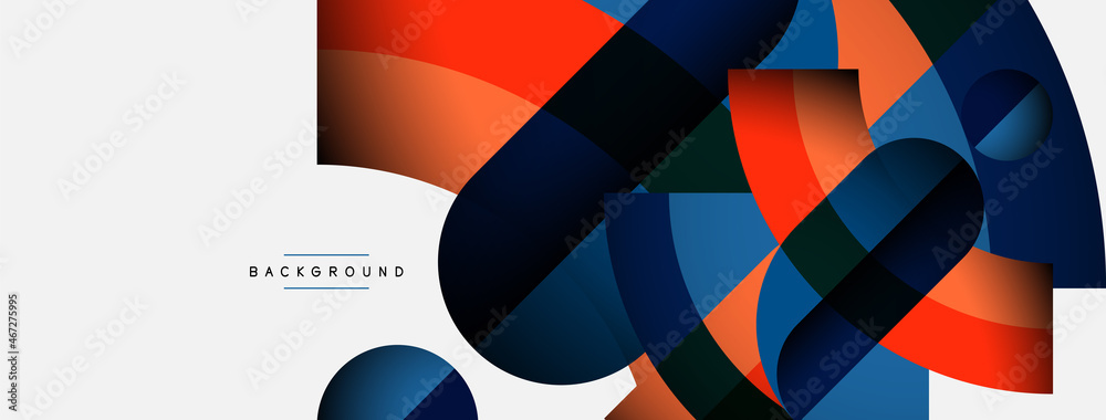 Geometric abstract background. Round shapes, circles, lines composition for wallpaper banner background or landing page Geometric abstract background. Round shapes, circles, lines composition for wallpaper banner background or landing page