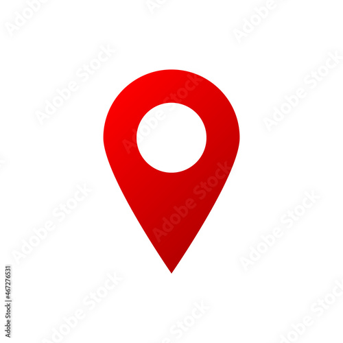 red pin point location symbol isolated on white background