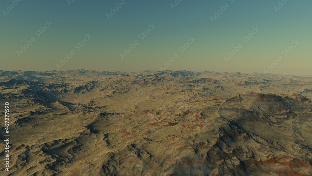view from a beautiful planet, alien planet landscape, science fiction illustration 3d render view from a beautiful planet, alien planet landscape, science fiction illustration 3d render