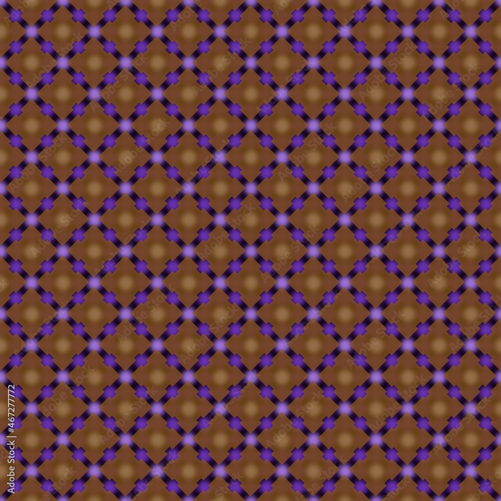 Glowing table with pink dots on a golden brown background. Glowing table with pink dots on a golden brown background.