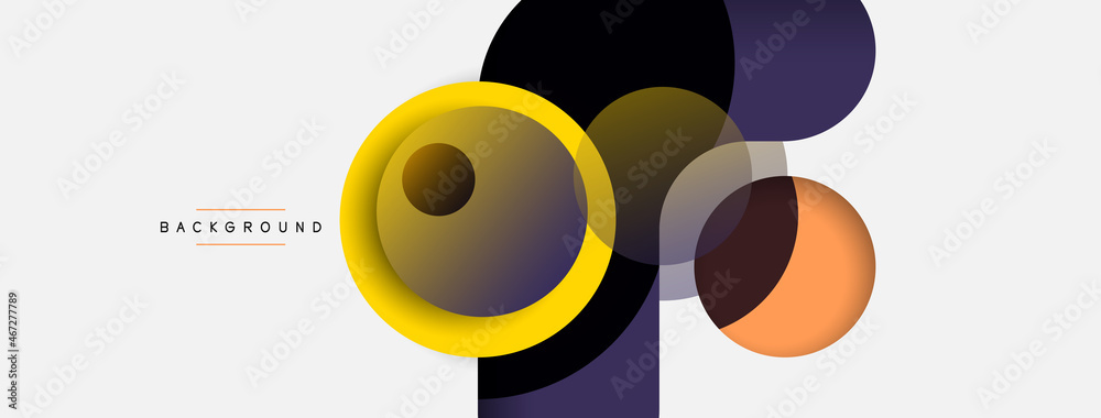 Circle and round shapes abstract background. Vector illustration for wallpaper banner background or landing page