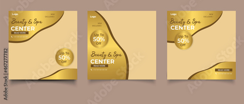 Health Spa Beauty Salon Social Media Banner Or Square Flyer Template
