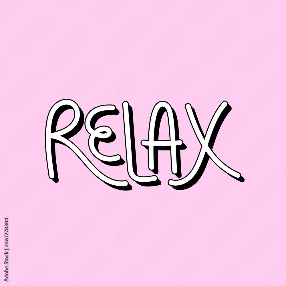 Relax typography illustrated on a pink background vector Relax typography illustrated on a pink background vector