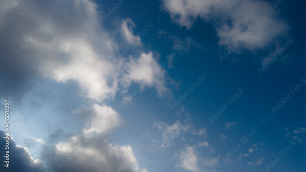 Fototapeta premium blurred blue sky with clouds and sun in Brazil