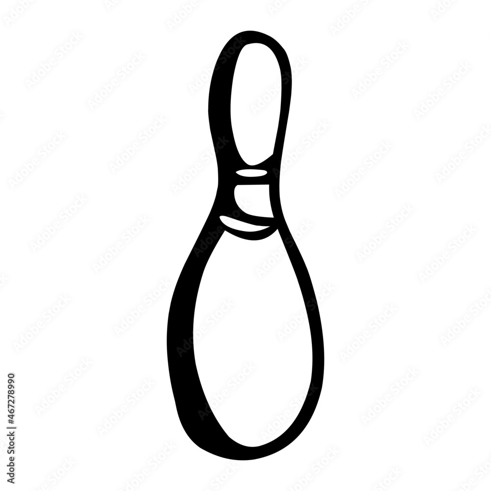 bowling pin of sport hand drawn illustration bowling pin of sport hand drawn illustration