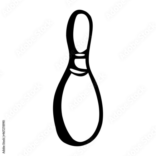 bowling pin of sport hand drawn illustration