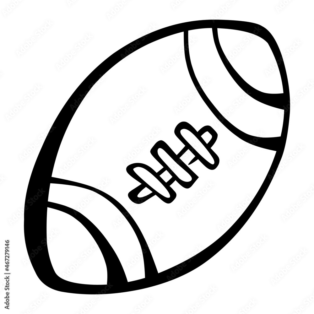 rugby of sport hand drawn illustration