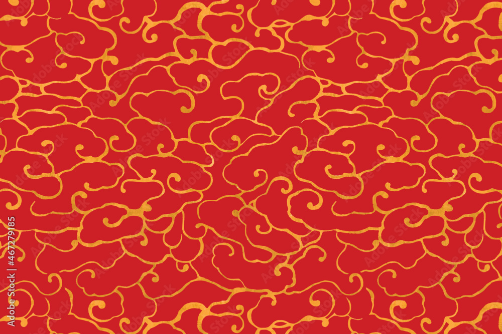 Red gold vector Chinese art cloud pattern background Stock Vector ...