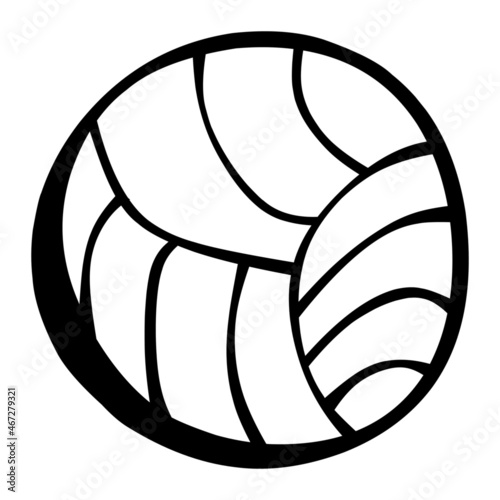 volley ball of sport hand drawn illustration