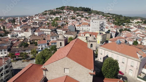 Aerial top view Castelo Branco Cathedral with cityscape background, sunny day  - Portugal photo