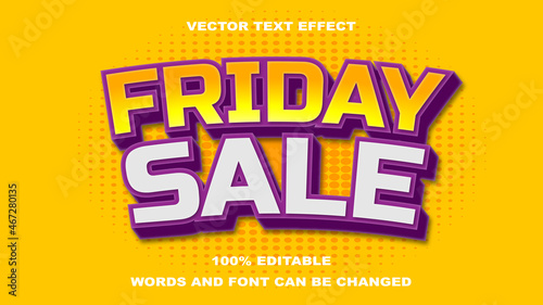 FRIDAY SALE YELLOW PURPLE WHITE STYLE EDITABLE TEXT EFFECT