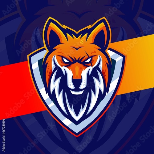 fox mascot illustration character great designs for esport logo and sport
