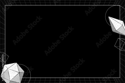 Gray geometric frame on black background vector © Rawpixel.com